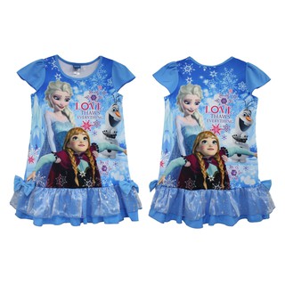 ชุดเดรสกระโปรง Frozen (สีฟ้า) DFZ215-212