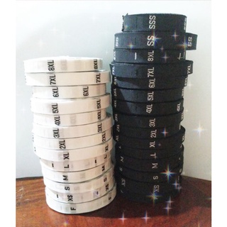 ป้ายไซส์ทอ  ป้ายติดคอเสื้อบอกขนาด (พื้นขาว,พื้นดำ)  /F/XS /S…