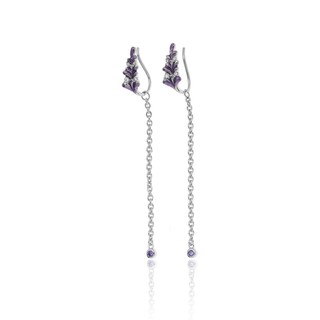 Aevari Salvia Earring sterling silver 925 Rhodium plated. ต่างหู ต่างหูเงินแท้ ต่างหูดอกซัลเวีย เงินแท้ 925