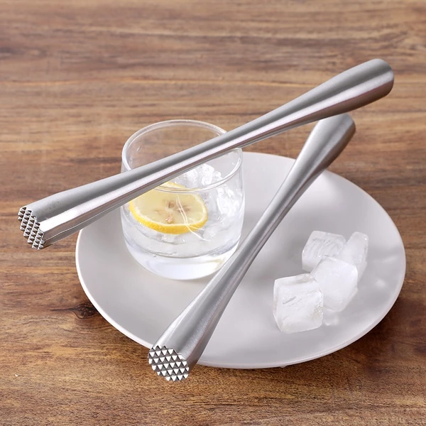 ☕☕☕เครื่องมือทำไวน์สแตนเลส ค็อกเทลน้ำแข็ง Swizzle Stick Fruit Muddle Pestle Popsicle Sticks Crushed Ice Hammer Bar Tools