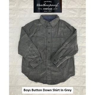 Boys Button Down Shirt In Grey แบรนด์ WEATHERPROOF® VINTAGE