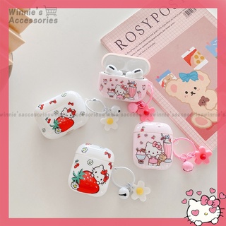 Hello Kitty เคสป้องกัน AirPods Pro เคส Case สำหรับ Apple AirPods 1 2 Pro Cute Cartoon Cover with Hook