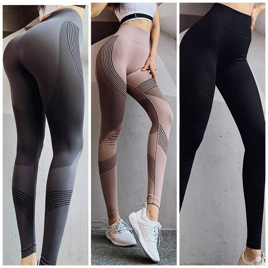 กางเกงออกกำลังกายผู้หญิง เนื้อผ้าทอ เอวสูง (พร้อมส่ง) รุ่น 052