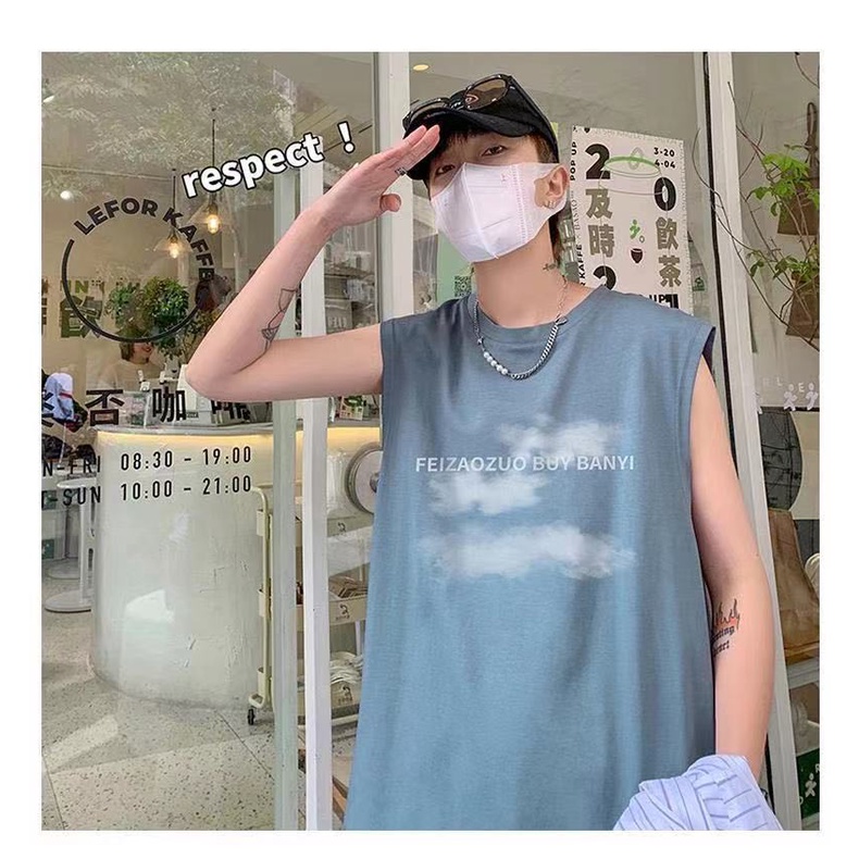 no 1 shopเสื้อกั๊กชายอินแทรน์ฤดูร้อนบางเสื้อผ้าฝ้าย