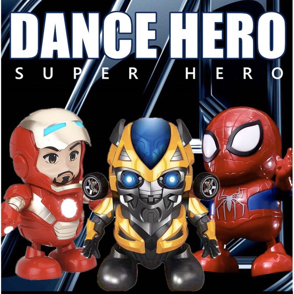 ตุ๊กตาไอร่อนแมน เต้นได้ มีเสียงมีไฟ Ironmanตุ๊กตาเต้นได้ DANCE HEROตุ๊กตาเต้นได้ และ Spidermanตุ๊กตาเต้นได้ หุ่นยนต์เต้น