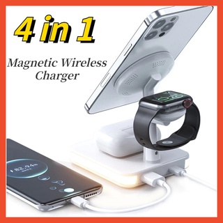 4 in 1 Wireless Charger 15W ชาร์จเร็ว พร้อมไฟ LED