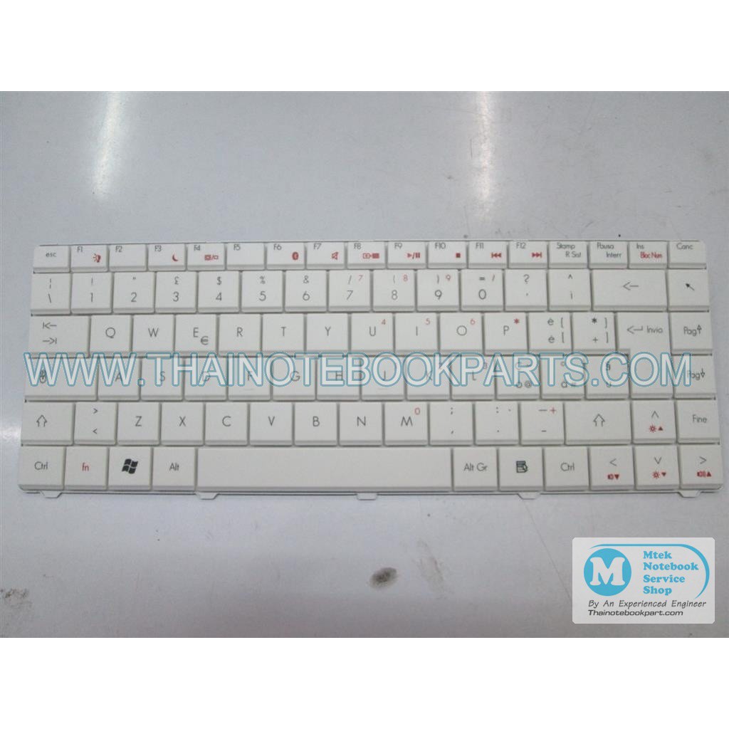 คียบอร์ดโน้ตบุ๊ค Gateway NV4800 - AEZ06I00010, 9J.N1R82.A0E Notebook Keyboard (สินค้าใหม่, สีขาว, แป