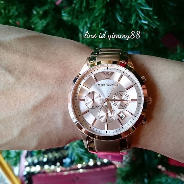 Emporio Armani Classic Chrono Rose-gold-tone Dial Men's watch AR2452 |  Shopee Thailand