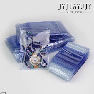 ✨J&amp;y สีเงิน✨พร้อมส่ง ถุงพลาสติก PVC แบบหนา มีซิปล็อค สําหรับใส่เครื่องประดับ สร้อยข้อมือ