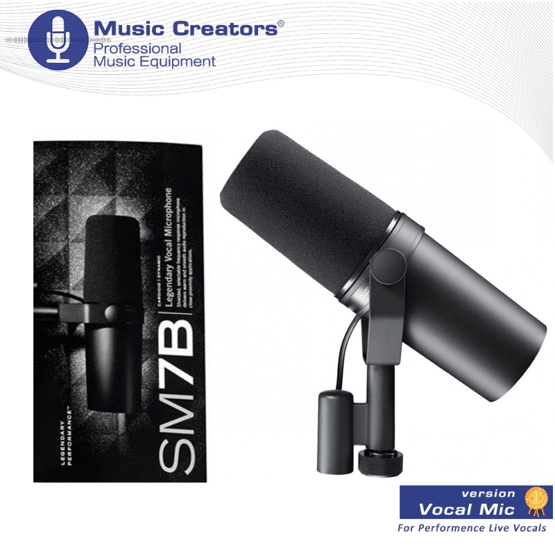 Sm7b Cardioid Dynamic Microphone Studio ไมโครโฟนตอบสนองความถี่ที่เลือกได้สําหรับการบันทึกเสียงเวทีสด Podcasting