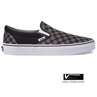 VANS SLIP ON CHECKERBOARD BLACK PEWTER SNEAKERS สินค้ามีประกันแท้