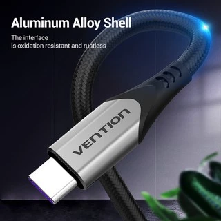 Vention สายชาร์จ 5A USB C ชาร์จเร็ว สายเคเบิลชาร์จ ไนลอน สําหรับโทรศัพท์มือถือ