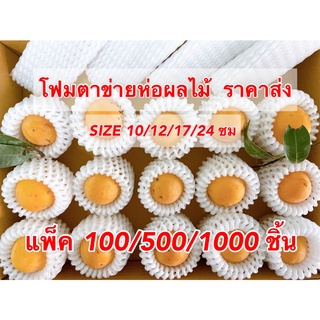 โฟมห่อผลไม้ (ขนาด 10 ซม.)  สีขาว ตาข่ายห่อผลไม้ กันกระแทก แพ็คบรรจุ 100 ชิ้น