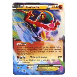 Hawlucha EX Card ลูจาบูล 64/111 Pokemon Card Gold Flash Light (Glossy) ภาษาอังกฤษ