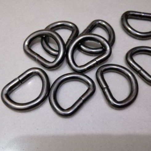 RING D 2CM FLAT BLACK NICKEL WALLET BAG