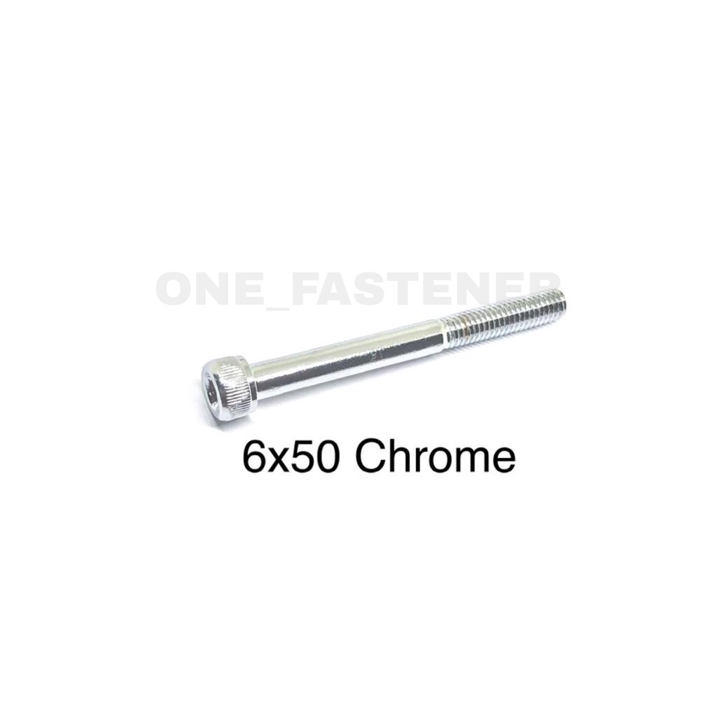 Bolt L M6x50 Chrome 6 มม.5 ซม.L5 6x50 หัวซ็อกเก็ตหกเหลี่ยมสกรูหมวก