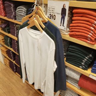 MEN Uniqlo เสื้อคอกลม SOFT TOUCH แขนยาว