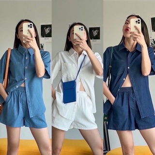 Denim on denim set 💙🤍(540฿)