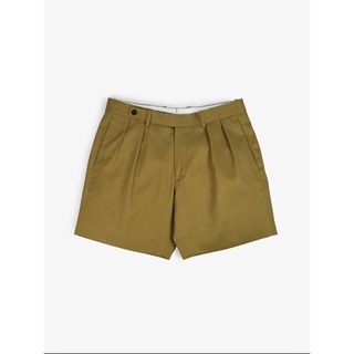 [JBB*] MUSTARD YELLOW COTTON TWILL TWO-TUCK SHORTS เจบีบี กางเกงขาสั้น ผ้าคอตตอน กางเกงขาสั้นสองจีบ สีมัสตาร์ด