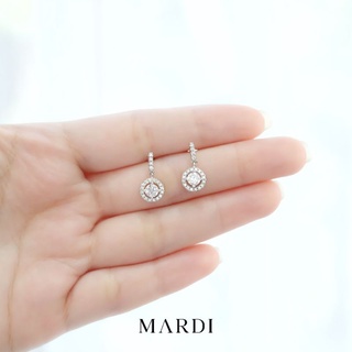 Mardi Jewelry ต่างหูห้อย ต่างหูเจ้าสาว Waving Royal Circle Earrings