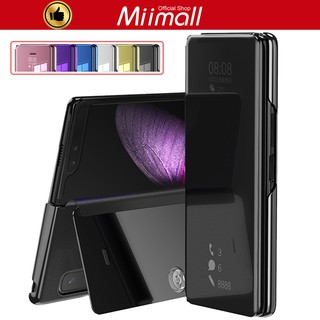 Miimall เคส Samsung Z Fold 2 เคสหนัง PU ฝาพับกระจก กันกระแทก แฟชั่น สําหรับ Samsung Z Fold 2 3 เคสซัมซุง