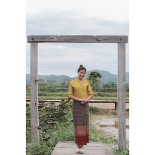 เสื้อไหมแกมฝ้าย(ใยสับปะรด) สีเหลืองทอง