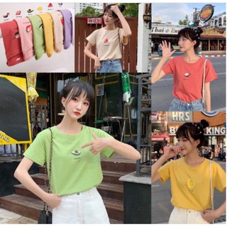 พร้อมส่ง🔥เสื้อยืดสไตล์เกาหลี ลายผลไม้ เสื้อยืดผลไม้ ผ้านิ่มใส่สบาย