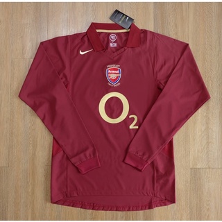 เสื้อบอลย้อนยุค แขนยาว อาร์เซนอล  Retro Arsenal Home เรโทร ปี 2005 เกรด AAA