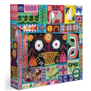 eeBoo Dutch Quilt Sampler 1000 Square จิ๊กซอว์รูปชิ้นผ้านวมสไตล์ดัตช์แบบ 1000 ชิ้น