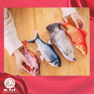 🐾Hi Pet🐾 Fish toys ตุ๊กตาแคทนิป ปลาแคทนิป ของเล่นแมว แคทนิป สัตว์เลี้ยงของเล่นแมวและสุนัข 20CM