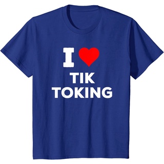 T-shirt  เสื้อยืดคอกลม แขนสั้น พิมพ์ลาย I Love Tik Toking Social Media น่ารัก สําหรับผู้หญิงS-5XL