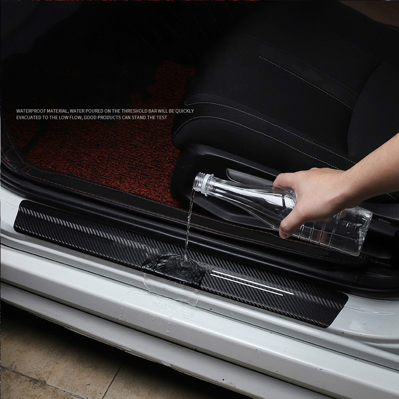 【 TOYOTA / โตโยต้า 】สติ๊กเกอร์คาร์บอนไฟเบอร์คาร์บอนไฟเบอร์สําหรับติดตกแต่งประตูรถยนต์ 4/8 ชิ้น/ชุด - รูปที่ 4