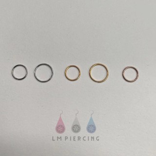 Hoop Earrings จิวหูห่วงสแตนเลสหนา 0.8 mm.สำหรับคนแพ้ง่าย (ราคาต่อ 1ชิ้น ) วงใน 8mm,10mm.