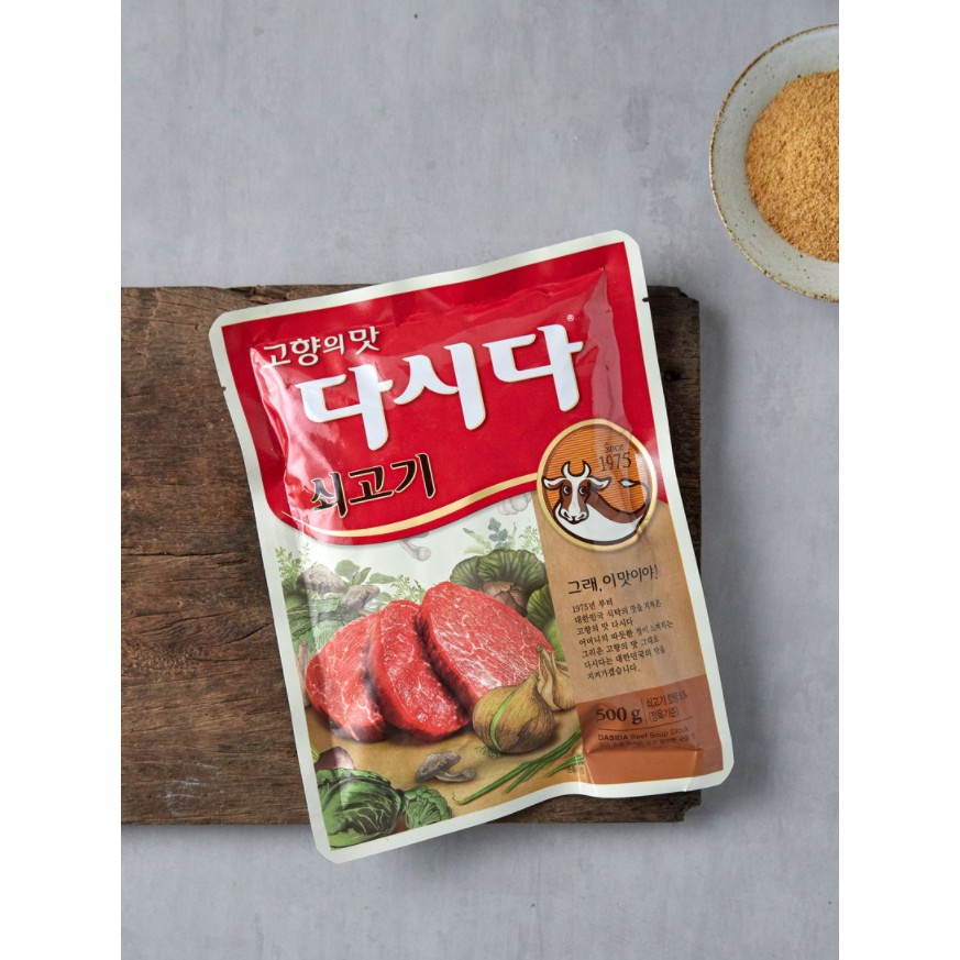 cj dasida beef soup stock (ผงปรุงรสสูตรเนื้อคุณภาพเกาหลี) 1kg. 다시다소고기