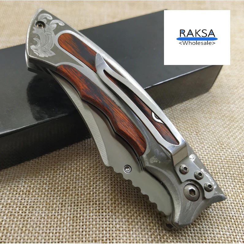 RAKSA Wholesale NB009 มีดพับ มีดพกพา มีดเดินป่า มีดสวยงาม มีดแคมป์ปิ้ง มีดพกทหาร มีดพกสวย มีดสะสม วัสดุ440C ขนาด19cm ราคา ถูกที่สุด ดีลบีเคเค แกลเลอรีภาพที่ 4