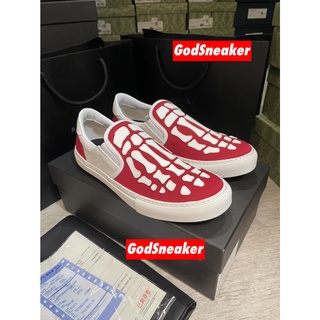 [ พร้อมส่ง ] AMIRI SKELETON TOE SLIP ON RED &amp; WHITE Size 40 - 46 [ ORI ]