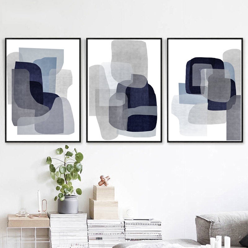 Luisan kanvas สไตล์สแกนดิเนเวียบทคัดย่อโมเดิร์น Minimalist Ndigo Art บทคัดย่อโปสเตอร์ผ้าใบภาพสําหรับห้องนั่งเล่นห้องนอน Wall Art Home Decor
