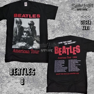 เสื้อยืด พิมพ์ลายวง The BEATLES AMERICAN TOUR 1964 Builtup Music Band English Rock Rebel Heaven Hell สําหรับผู้ชาย