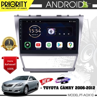 จอ android ตรงรุ่น TOYOTA-CAMRY-2006-2012 PRIORITY PT-AOX10 CPU 4 Core RAM2 ROM32 10 นิ้ว แถมกล้องถอย