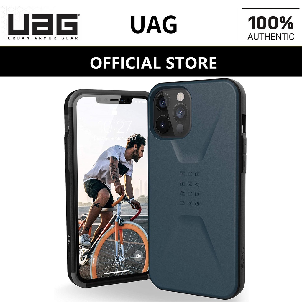 UAG Apple iPhone 12 Pro Max / iPhone 12 Pro / iPhone 12 / iPhone 12 Mini Case Cover Civilian with Sleek Ultra-Thin Milit
