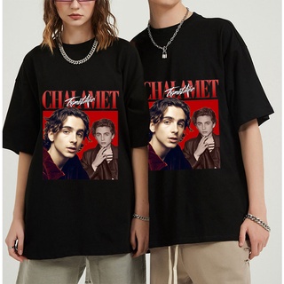 เสื้อยืดอินเทรนด์ผู้ชายอินเทรนด์ผู้หญิงเสื้อยืด ผ้าฝ้าย พิมพ์ลาย Timothee Chalamet 90s สไตล์วินเทจ แฟชั่นฤดูร้อน สําหรับ