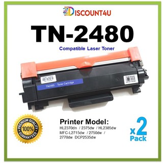 **PACK2** Discount4U ..Toner สินค้าเทียบเท่า ตลับหมึกเลเซอร์เทียบเท่ารุ่น TN-2480 ใช้กับ HL-2370dn/2375dw/HL2385dw DC