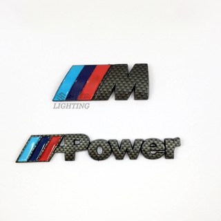 1 x สติ๊กเกอร์คาร์บอนไฟเบอร์ / / / M Power โลโก้รถยนต์ BMW