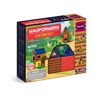 ของเล่น Magformers LOG CABIN SET 48P ชุดตกแต่งบ้าน ตัวต่อแม่เหล็กเสริมพัฒนาการเด็ก