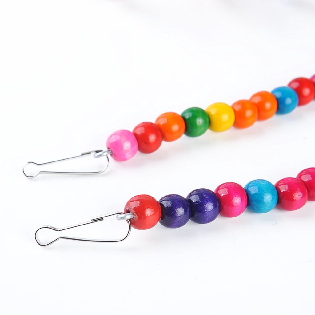 เชือกลูกปัดนก ของเล่นนก ของเล่นปีนป่าย 60-200cm Bird นกแก้ว ฟอพัส หงส์หยก คอนัวร์ เลิฟเบิร์ด นกฟินซ์ - รูปที่ 2