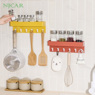 NJCAR H624 ชั้นวางของติดผนัง ห้องน้ำ ห้องครัว พลาสติกไม่ต้องเจาะผนัง