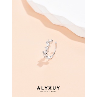 Alyxuy ต่างหูห่วงเหล็ก ชุบทอง 14K ประดับเพทาย สีขาว 1 ชิ้น