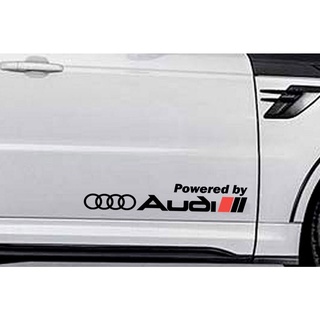 สติกเกอร์ไวนิล ลายโลโก้ AUDI สําหรับติดตกแต่งหน้าต่างรถยนต์ รถบรรทุก 2 ชิ้น