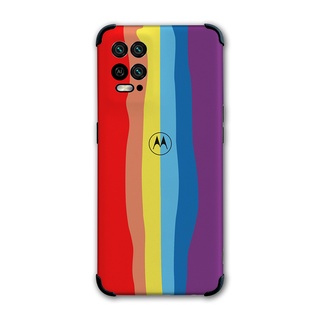 Rainbow Color Case Motorola Moto G100 G60 G30 G20 G10 Edges E7 Power Casing Brand Gradient Silicone Official Cover