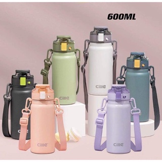 ✨พร้อมส่งใน🇳🇱✨Cille600ML. 670ML 1000ML,ขวดน้ำ กระบอกน้ำเก็บความเย็นcille vacuum bottle แบบยกดื่ม สแตนเลส316